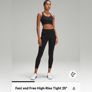 Lululemon fast and free 25 leggings in black
